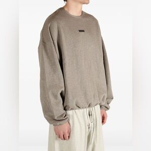 Fear of God Essentials Pullover Crew Sweatshirt in Gray Size L